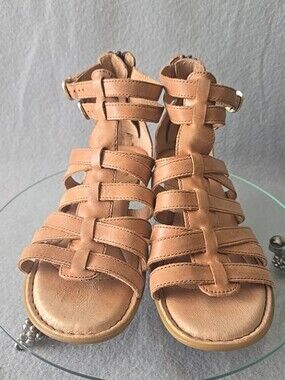 Born Women's 7 Tan Brown Leather Strappy Ankle Gladiator Sandals Boho Festival